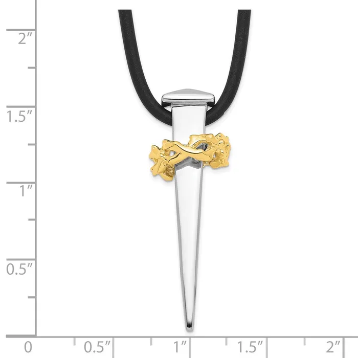 TreasureFineJewelers Necklaces Sentimental Expressions Sterling Silver Goldplated No Greater Love Nail 16 Inch Necklace
