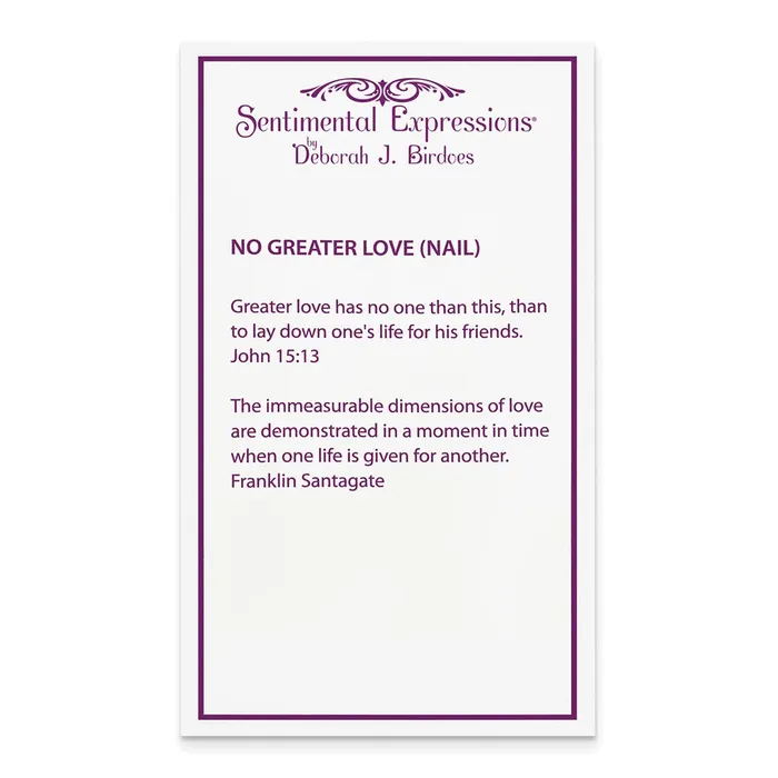 TreasureFineJewelers Necklaces Sentimental Expressions Sterling Silver Goldplated No Greater Love Nail 16 Inch Necklace