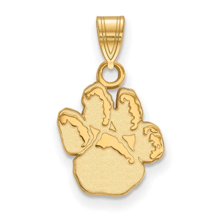 TreasureFineJewelers Necklaces Sterling Silver Goldplated University of Pittsburgh Panther Paw Small Pendant