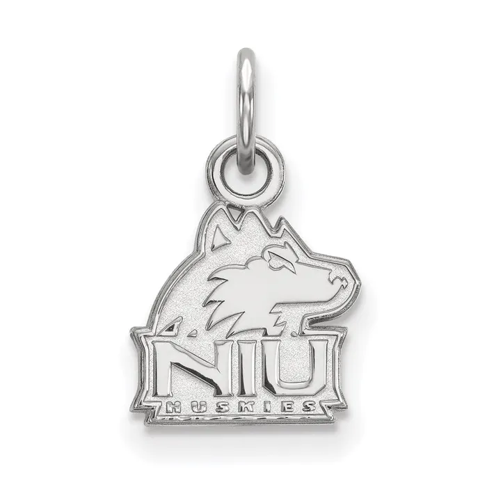 TreasureFineJewelers Necklaces Sterling Silver Rhodiumplated Northern Illinois University NIU Huskies Extra Small Pendant