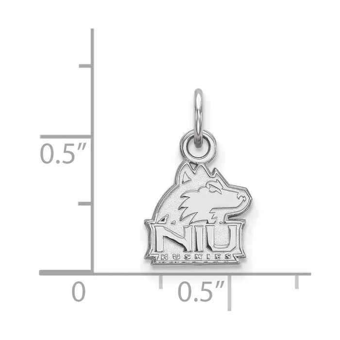 TreasureFineJewelers Necklaces Sterling Silver Rhodiumplated Northern Illinois University NIU Huskies Extra Small Pendant