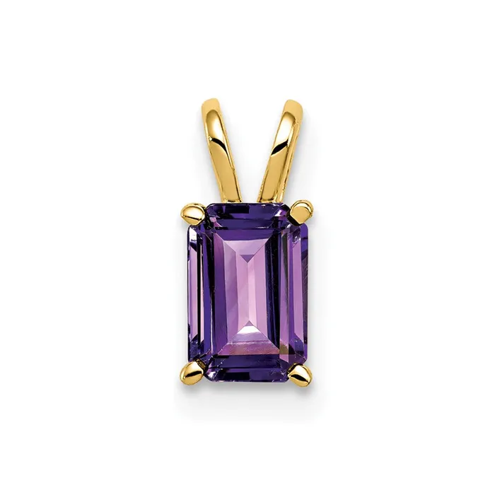 TreasureFineJewelers PreStyled Sets 14k Yellow Gold Amethyst Pendant