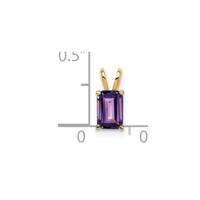 TreasureFineJewelers PreStyled Sets 14k Yellow Gold Amethyst Pendant