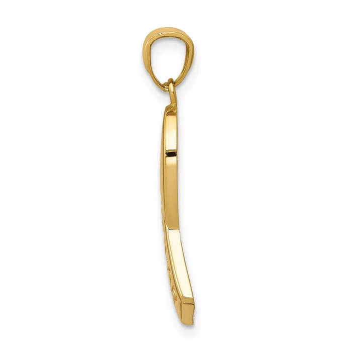 TreasureFineJewelers PreStyled Sets 14k Yellow Gold Gold Polished SURVIVOR Ribbon Pendant