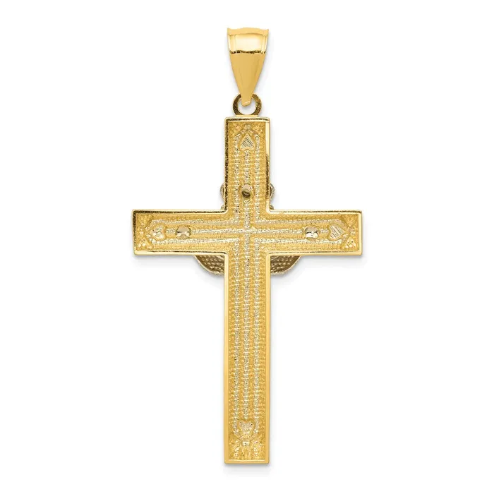 TreasureFineJewelers Rings 14k Twotone Claddagh Cross Pendant