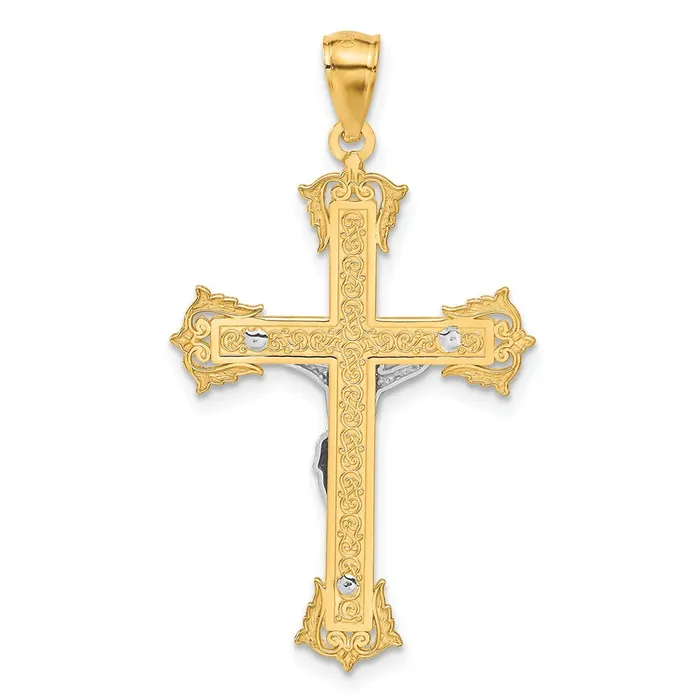 TreasureFineJewelers Rings 14k Twotone Crucifix Pendant