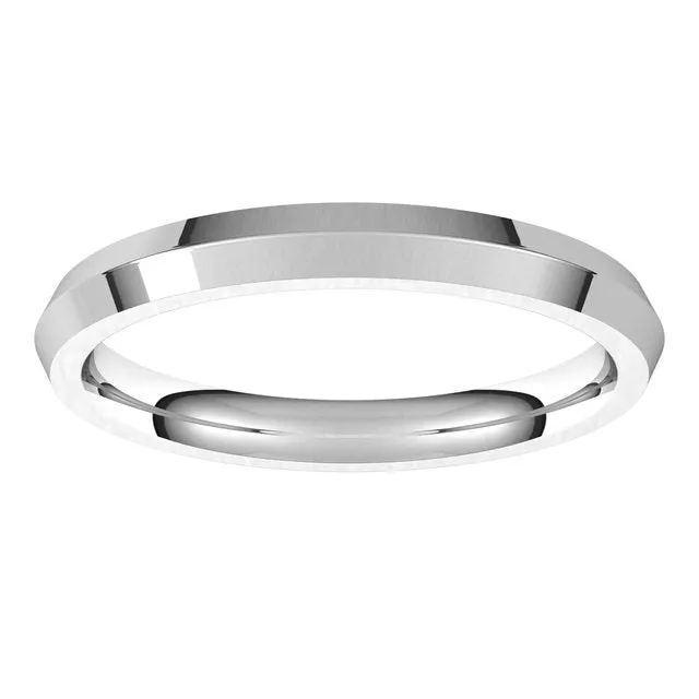 TreasureFineJewelers Rings 18K White Gold 25 mm Knife Edge Comfort Fit Wedding Band