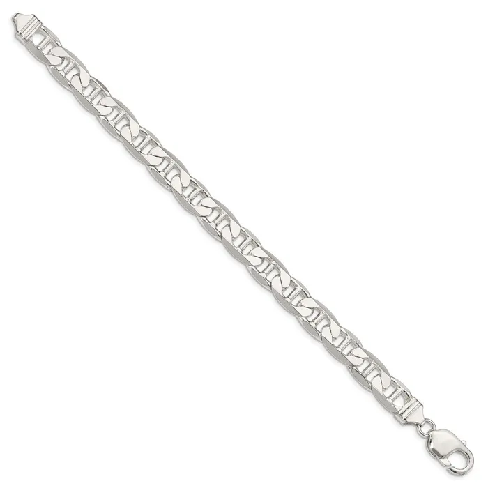 TreasureFineJewelers Rings Sterling Silver 95mm Flat Anchor Chain