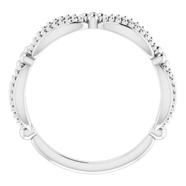 TreasureFineJewelers Rings Sterling Silver Beaded Stackable Ring