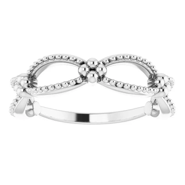 TreasureFineJewelers Rings Sterling Silver Beaded Stackable Ring