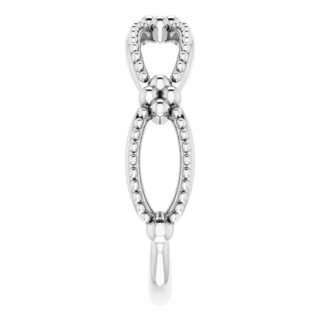 TreasureFineJewelers Rings Sterling Silver Beaded Stackable Ring