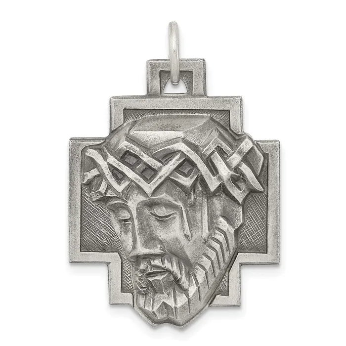 TreasureFineJewelers Rings Sterling Silver Ecce Homo Medal