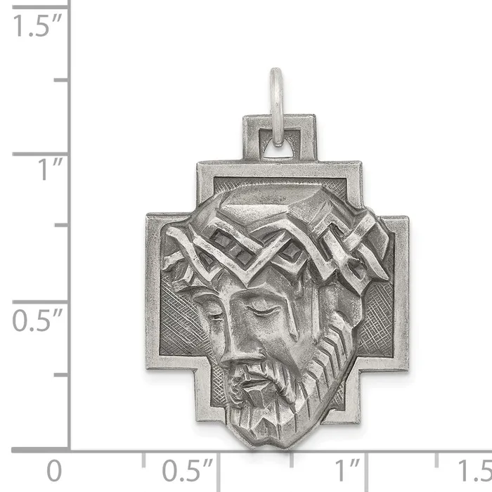 TreasureFineJewelers Rings Sterling Silver Ecce Homo Medal