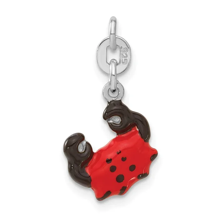 TreasureFineJewelers Rings Sterling Silver Enameled Crab Charm