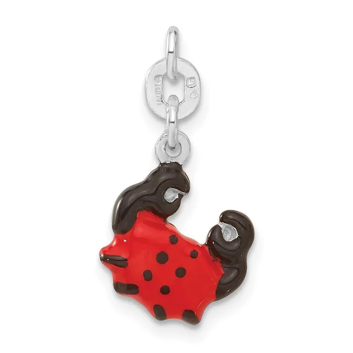 TreasureFineJewelers Rings Sterling Silver Enameled Crab Charm