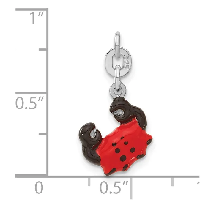 TreasureFineJewelers Rings Sterling Silver Enameled Crab Charm
