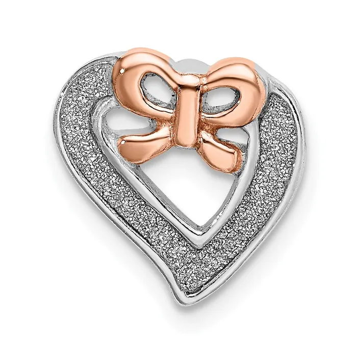 TreasureFineJewelers Rings Sterling Silver Rhodiumplate Rosetone Glitter Enamel Chain Slide TreasureFineJewelers Rings Sterling Silver Rhodiumplate Rosetone Glitter Enamel Chain Slide
