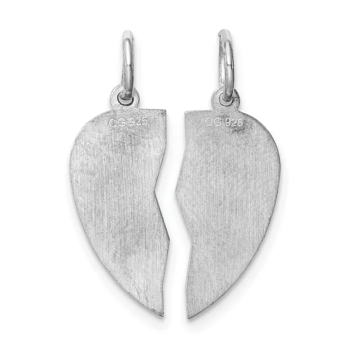 TreasureFineJewelers Rings Sterling Silver Rhodiumplated 2piece I Love You Disc Charm
