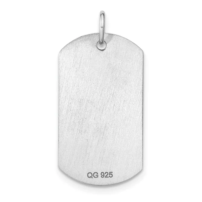 TreasureFineJewelers Rings Sterling Silver Rhodiumplated Personalizable Graduation Dog Tag Charm