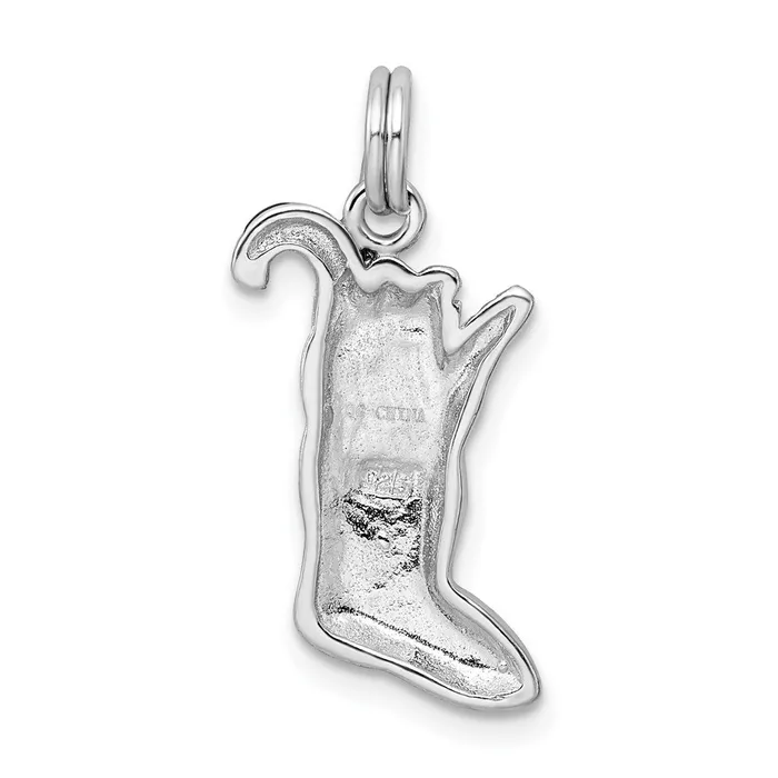 TreasureFineJewelers Rings Sterling Silver RhodiumplatedEnamel Stocking Charm