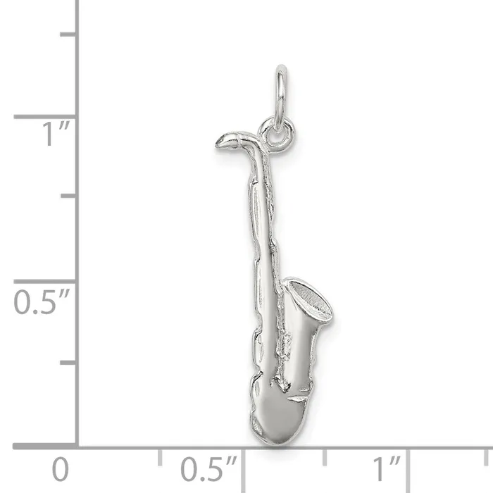 TreasureFineJewelers Rings Sterling Silver Saxophone Charm