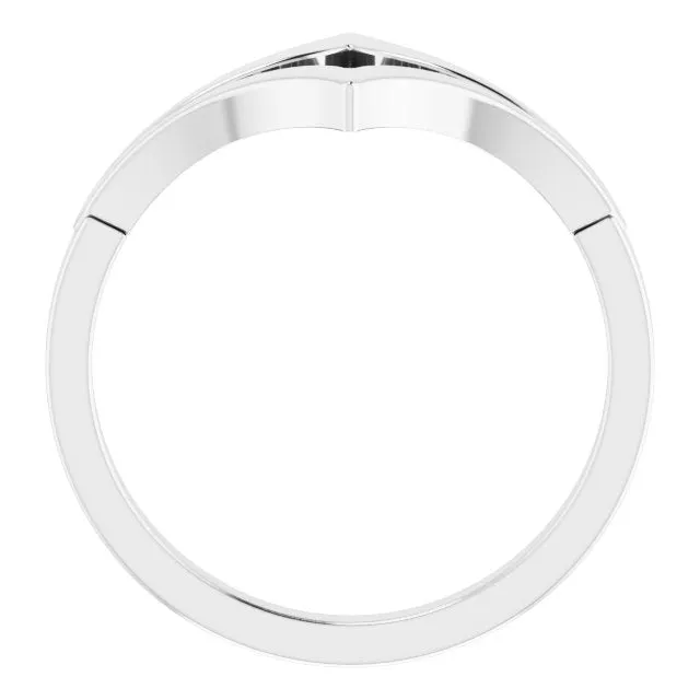 TreasureFineJewelers Sterling Silver Negative Space Double V Ring Rings