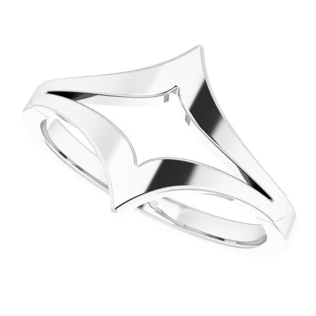 TreasureFineJewelers Sterling Silver Negative Space Double V Ring Rings