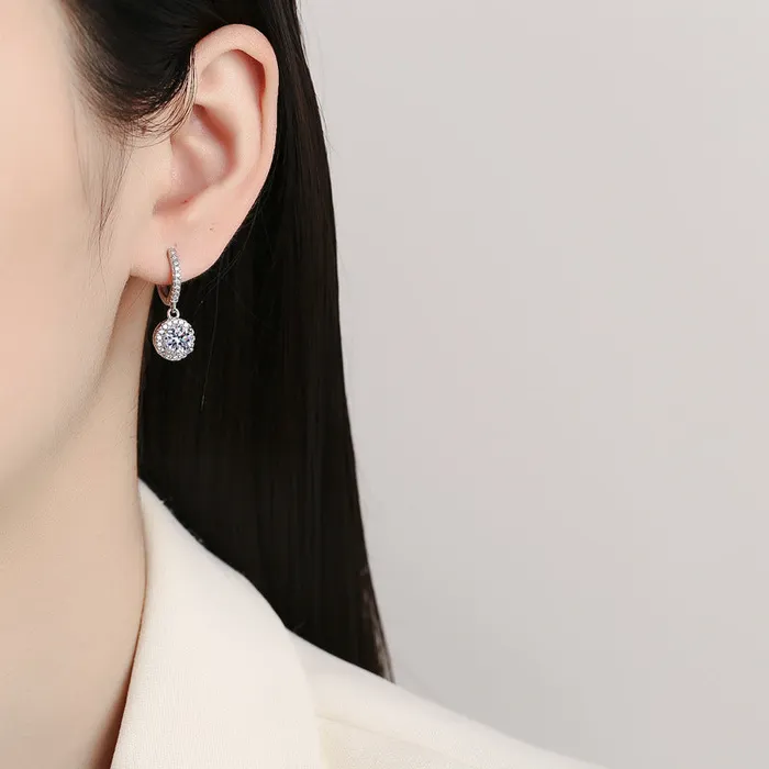 Trendolla Jewelry Earrings Round Bag Moissanite Earrings for Women