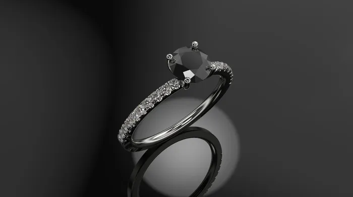Black Diamond Engagement Ring White Gold Engagement Ring Black Diamond Ring Black Diamond Gold White Gold Black Diamond Ring FL LLC Rings
