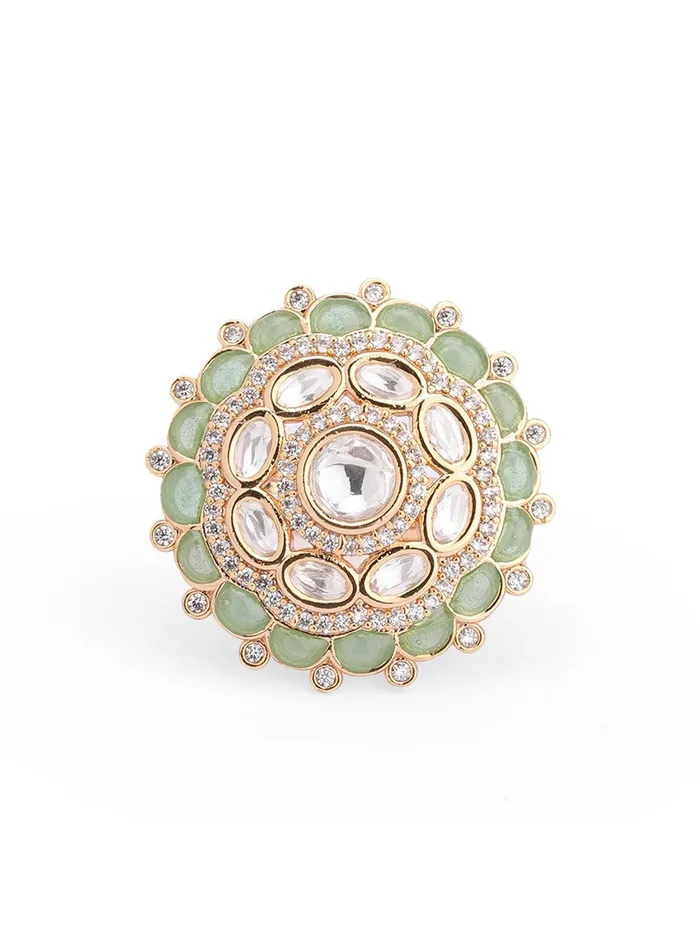 Curio Cottage Meira Sage Symphony Kundan Ring Rings Curio Cottage Meira Sage Symphony Kundan Ring Rings