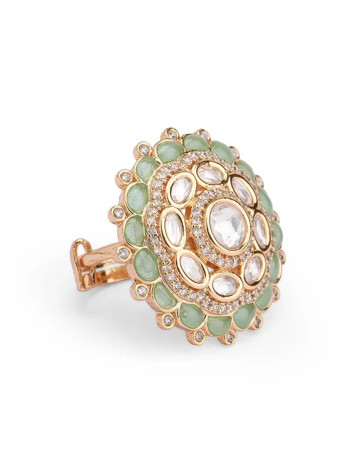 Curio Cottage Meira Sage Symphony Kundan Ring Rings Curio Cottage Meira Sage Symphony Kundan Ring Rings