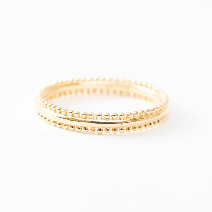Gold Vermeil Slim Milgrain Edge Band Tashi Rings