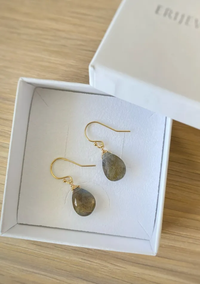 Labradorite Simple Drop Earrings ERIJEWELRY Earrings