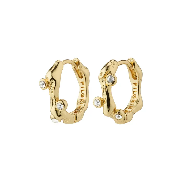 Pilgrim PreStyled Sets Urszula Gold Plated Crystal Hoops