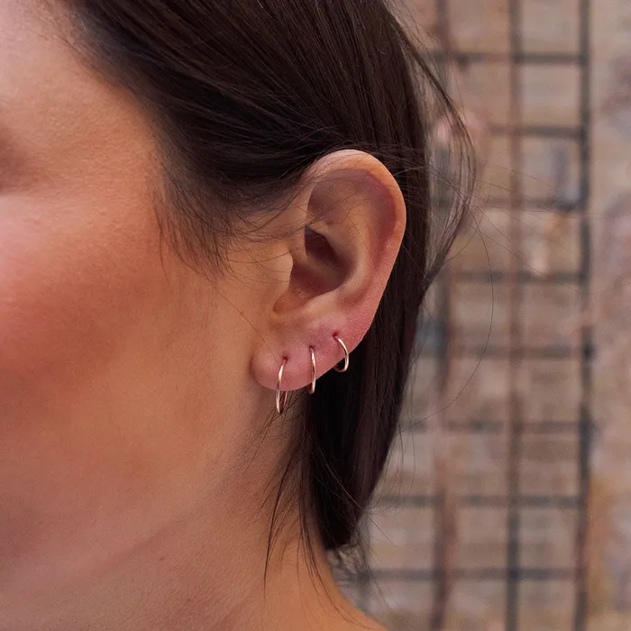 PreStyled Sets Silver Lotus 10K Yellow Gold Hoops