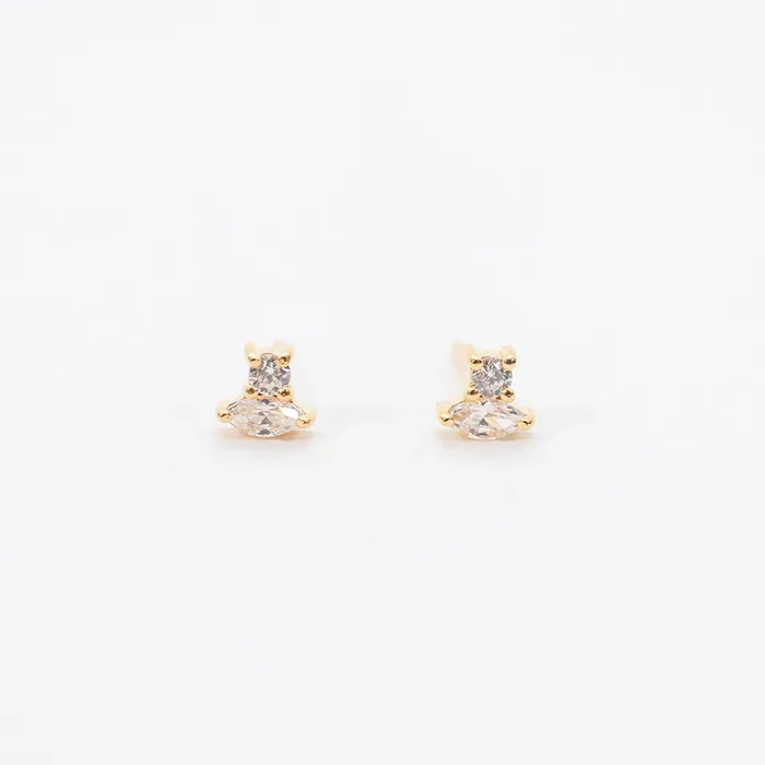 PreStyled Sets Tashi Gold Vermeil Double CZ Studs