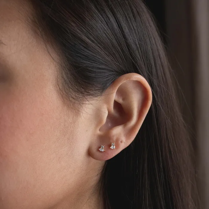 PreStyled Sets Tashi Gold Vermeil Double CZ Studs