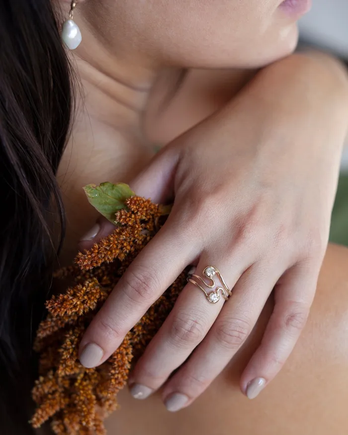 Rings Faeber Studio Remus Single Diamond Twin Flame Ring