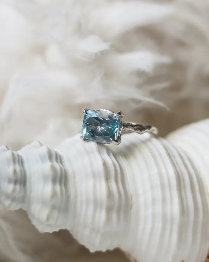 Rings Lacee Alexandra Jewelry Solid Gold Blue Topaz Statement Ring