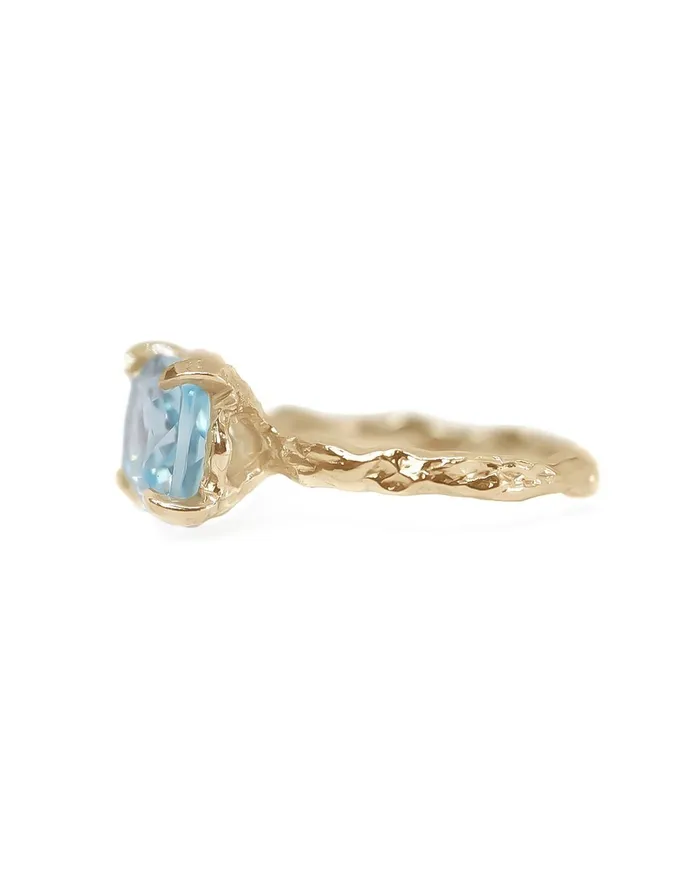 Rings Lacee Alexandra Jewelry Solid Gold Blue Topaz Statement Ring