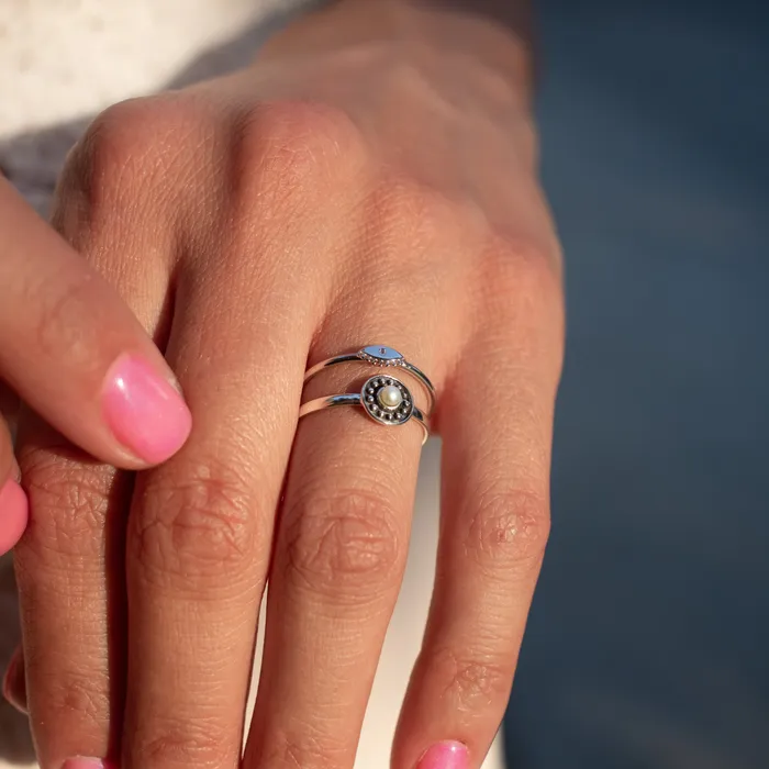 Silver Evil Eye Ring Silver Lotus Rings