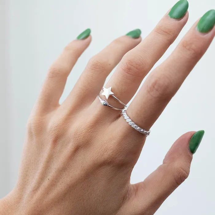 Silver Evil Eye Ring Silver Lotus Rings