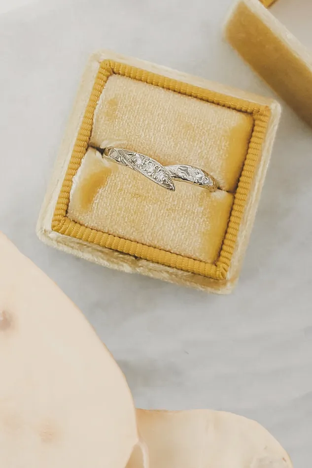 Solid Gold Rustic Diamond Wedding Band Lacee Alexandra Jewelry Rings