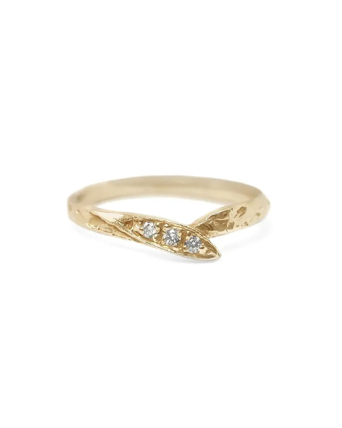 Solid Gold Rustic Diamond Wedding Band Lacee Alexandra Jewelry Rings