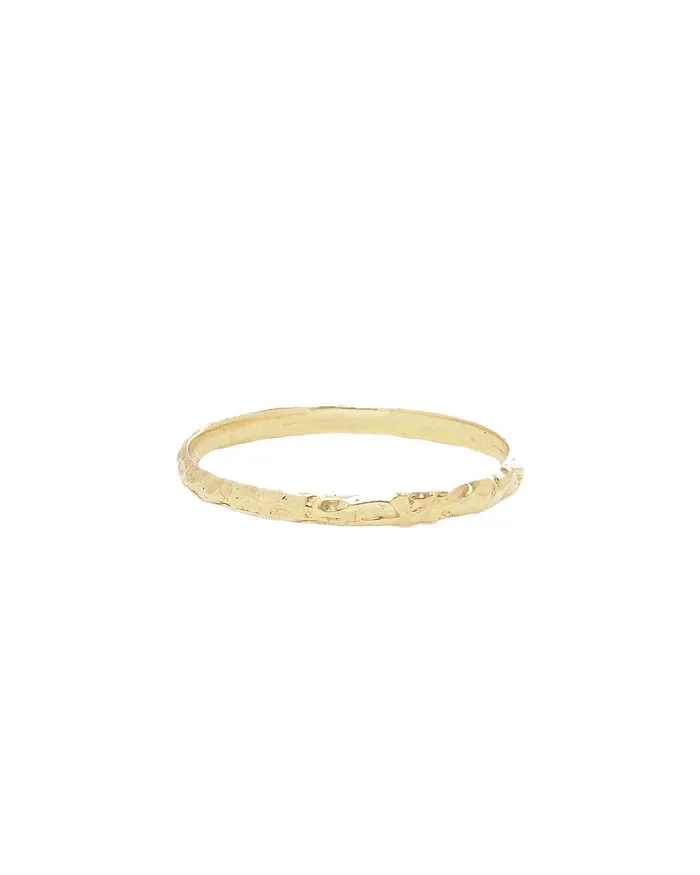 Solid Gold Textured Dainty Band Lacee Alexandra Jewelry Rings
