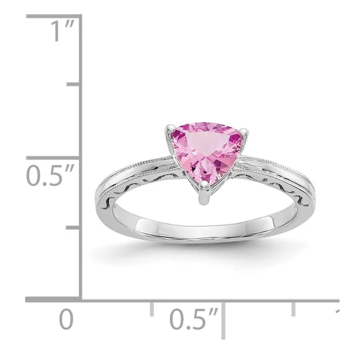 10k White Gold Created Pink Sapphire RingWBC10X194 WB Choice Jewelry Rings