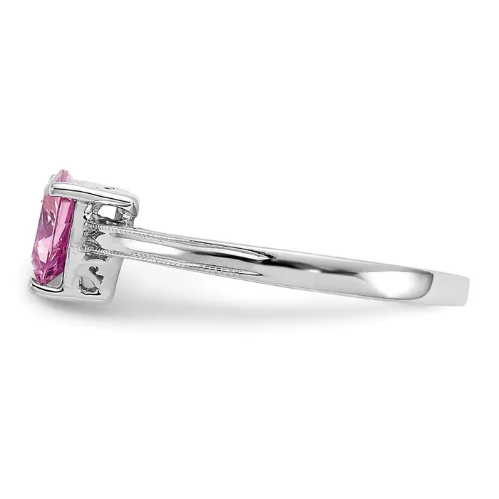 10k White Gold Created Pink Sapphire RingWBC10X194 WB Choice Jewelry Rings