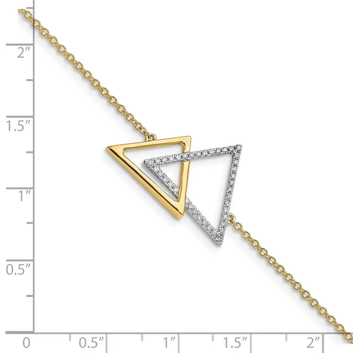 14k Polished Double Triangle Diamond 7in w5in ext BraceletWBCBM6835025YA WB Choice Jewelry Bracelets