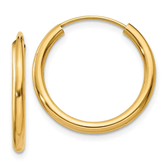 14k Polished Round Endless 2mm Hoop EarringsWBCH979 WB Choice Jewelry Earrings