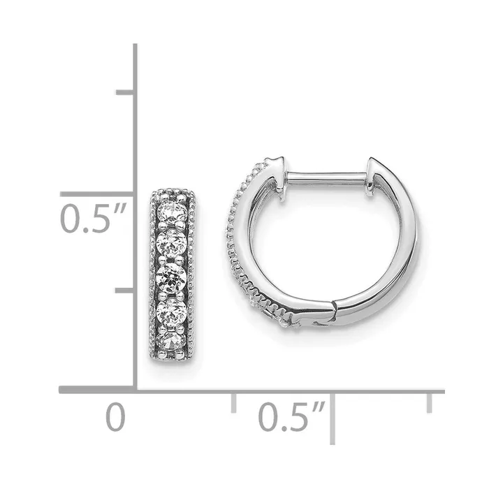 14k White Gold Diamond Milgrain Hinged Hoop EarringsWBCEM4269033WA WB Choice Jewelry Earrings 14k White Gold Diamond Milgrain Hinged Hoop EarringsWBCEM4269033WA WB Choice Jewelry Earrings